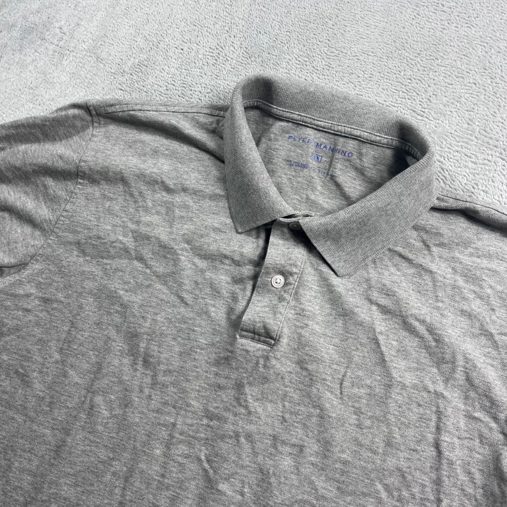 Peter Manning Mens Pima Cotton Blend Polo Shirt Gray Short Sleeve‎ Size 4X